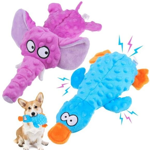 Boutique Other - 2 Pcs Squeaky Dog Toys, Stuffed Chew Crinkle Dog Toys, Tough Plush Pet